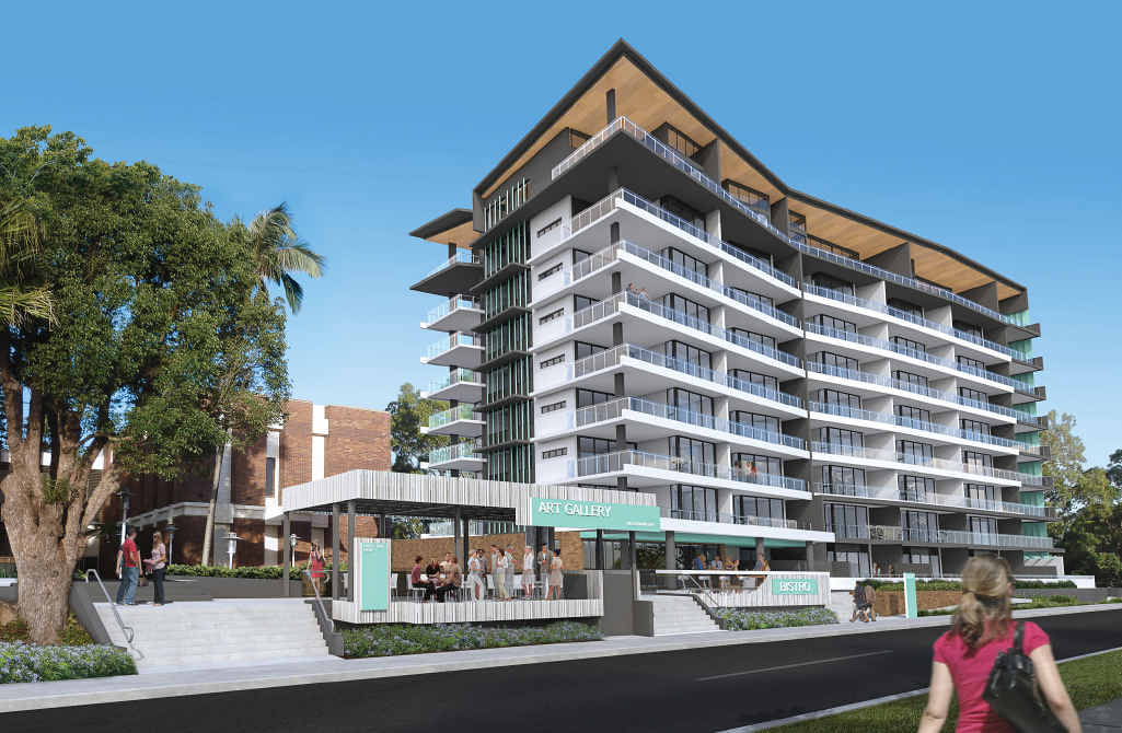 EIGHT STOREYS: An artist’s impression of the proposed Gallery Apartments development. EIGHT STOREYS: An artist’s impression of the proposed Gallery Apartments development.